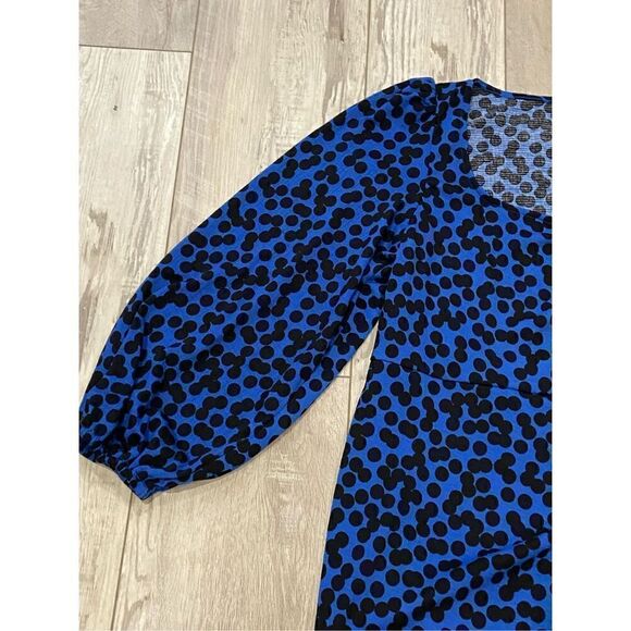 AVA & VIV plus size black and royal blue polkadot, dress size 2X - Picture 4 of 12